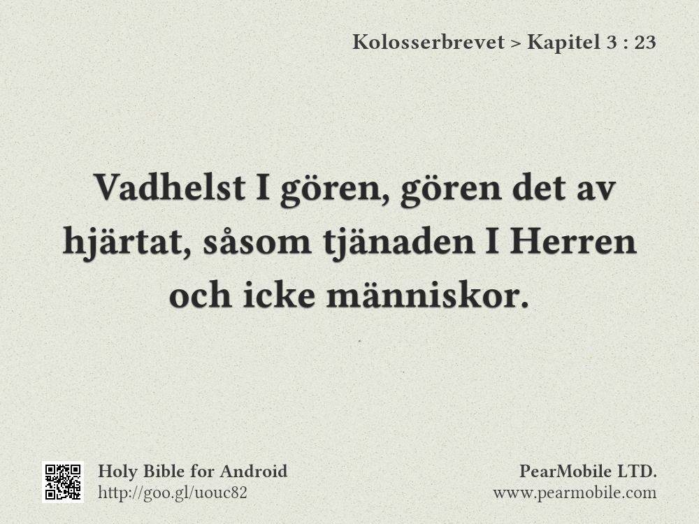 Kolosserbrevet, Kapitel 3:23